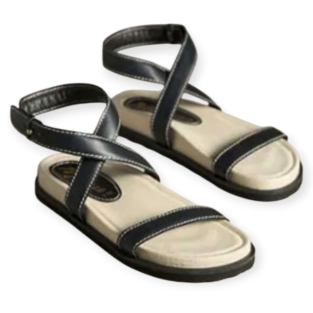 MATISSE Naomi Sandals Black Leather Ankle Strap Women Sz 9 Strappy Minimalist